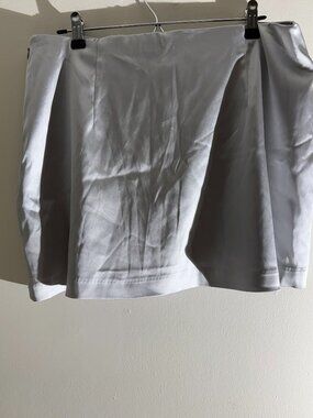 Abercrombie & Fitch Silver Satin Scarlett Mini Skort | Size L